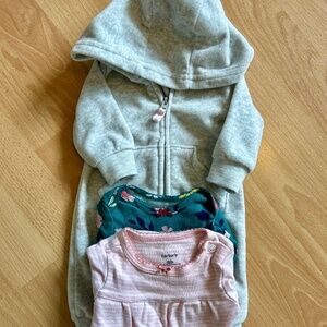 Newborn Baby Girl Sweatsuit with Long-sleeve Onesies